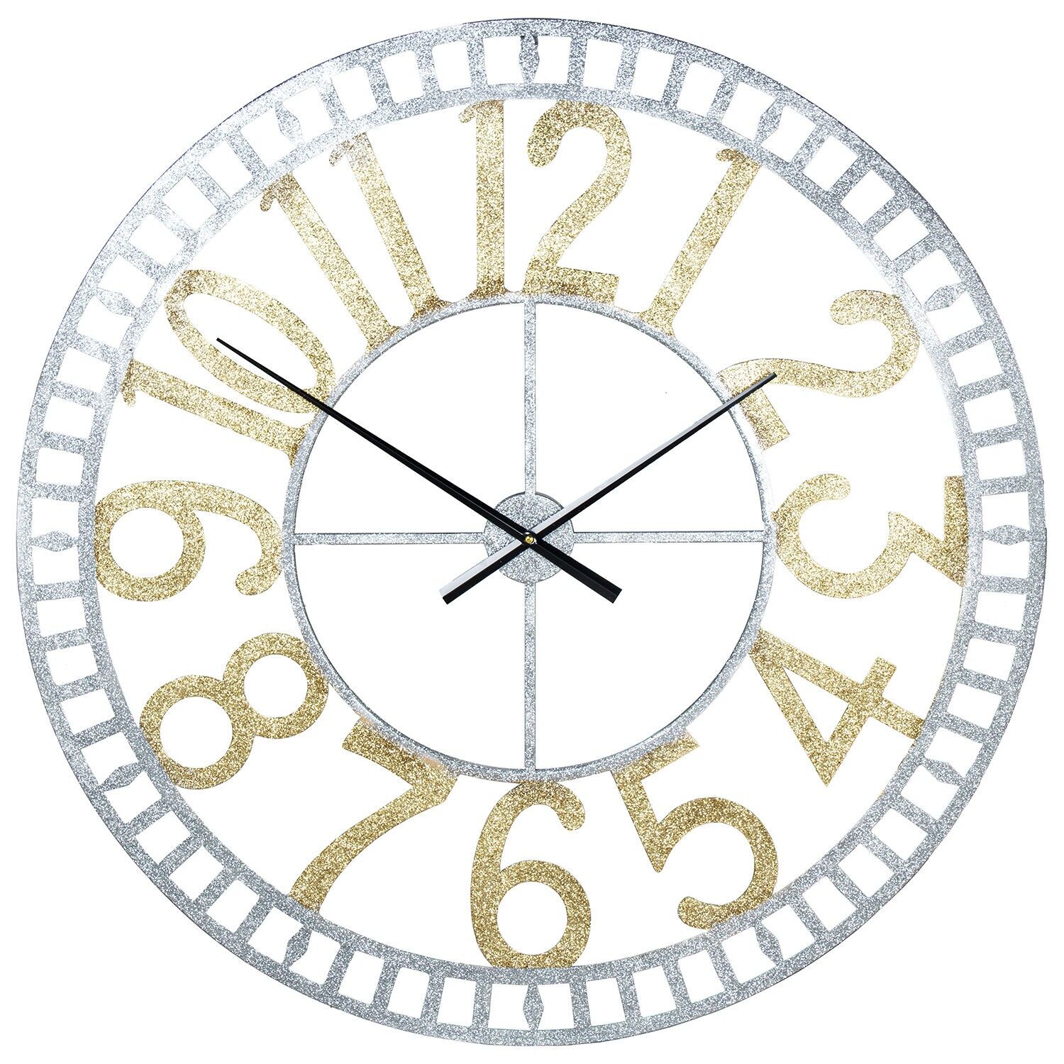 Iron wall clock 98cm, aluminum hands 98x4.5cm, battery: 1 x AA (not included) ST86394