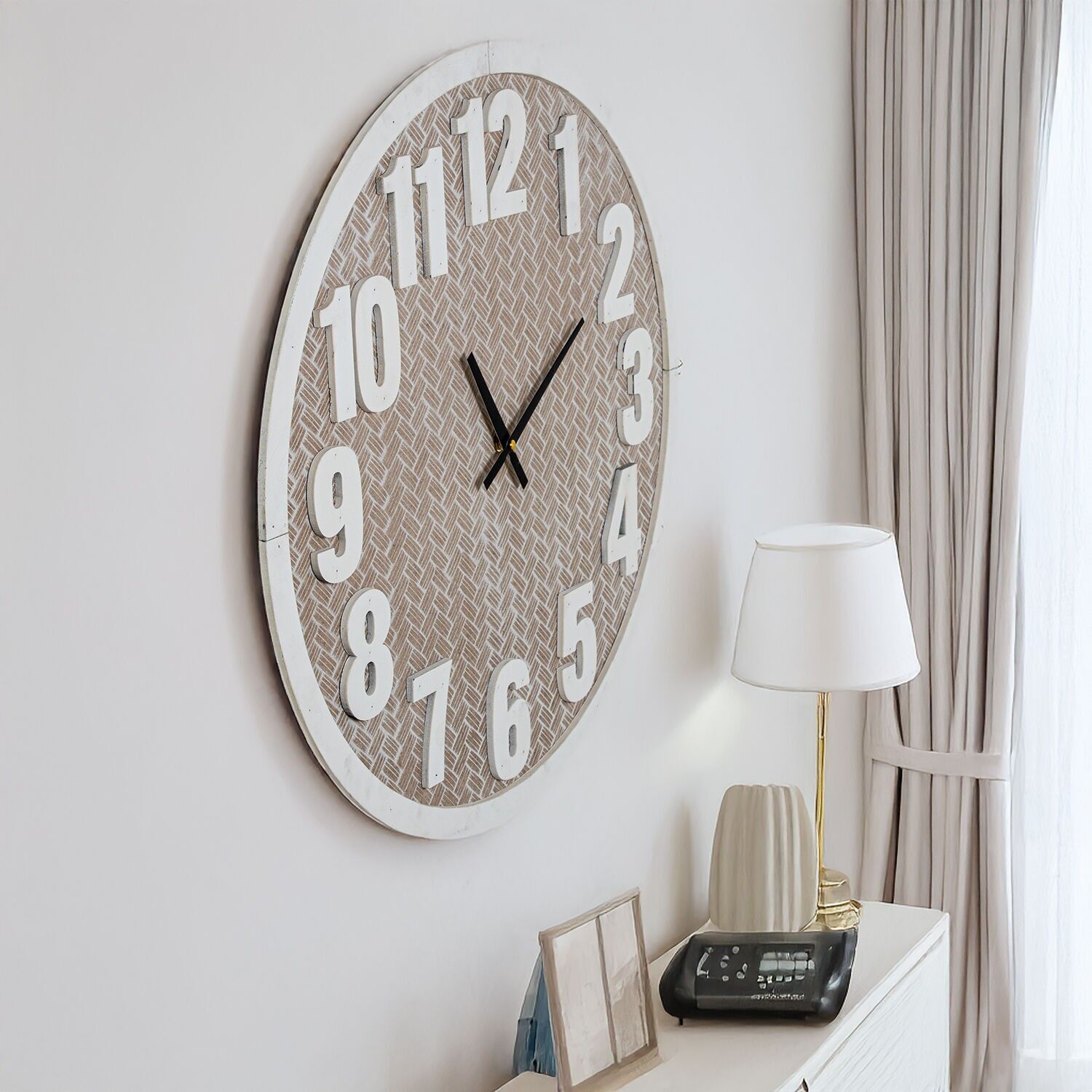 Reloj pared madera 60cm manecillas de aluminio 60x4, 5cm pila:1xaa no inclui ST86397