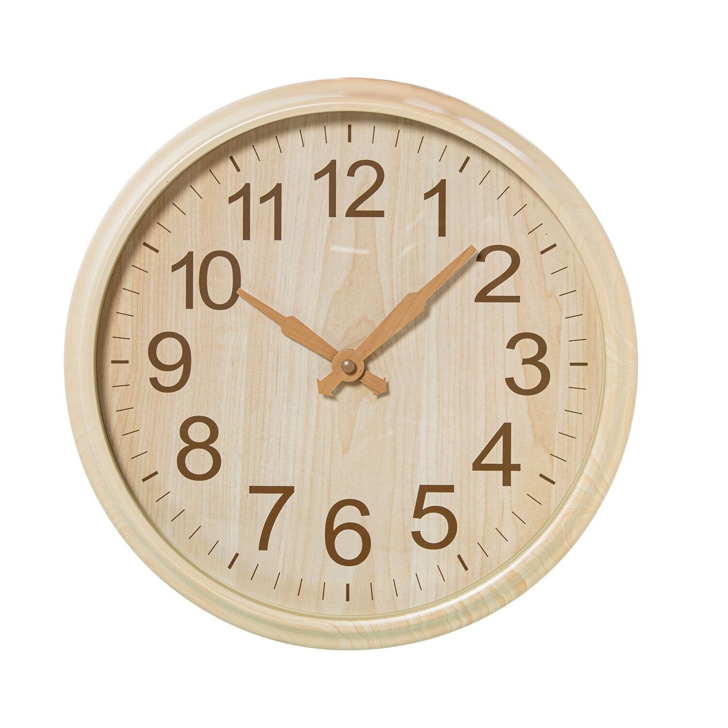 Wall clock 30cm acrylic light wood effect 30x4.5cm ST86407