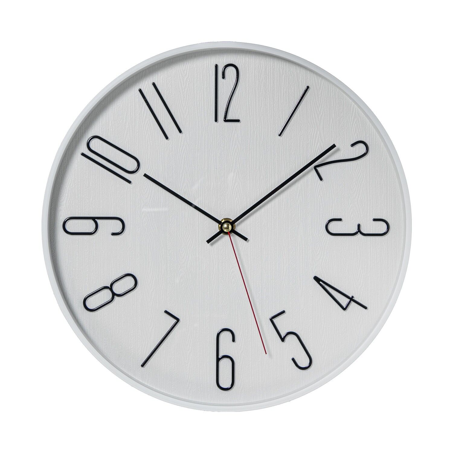 Wall clock 30cm acrylic white frame 30x4.5cm ST86404