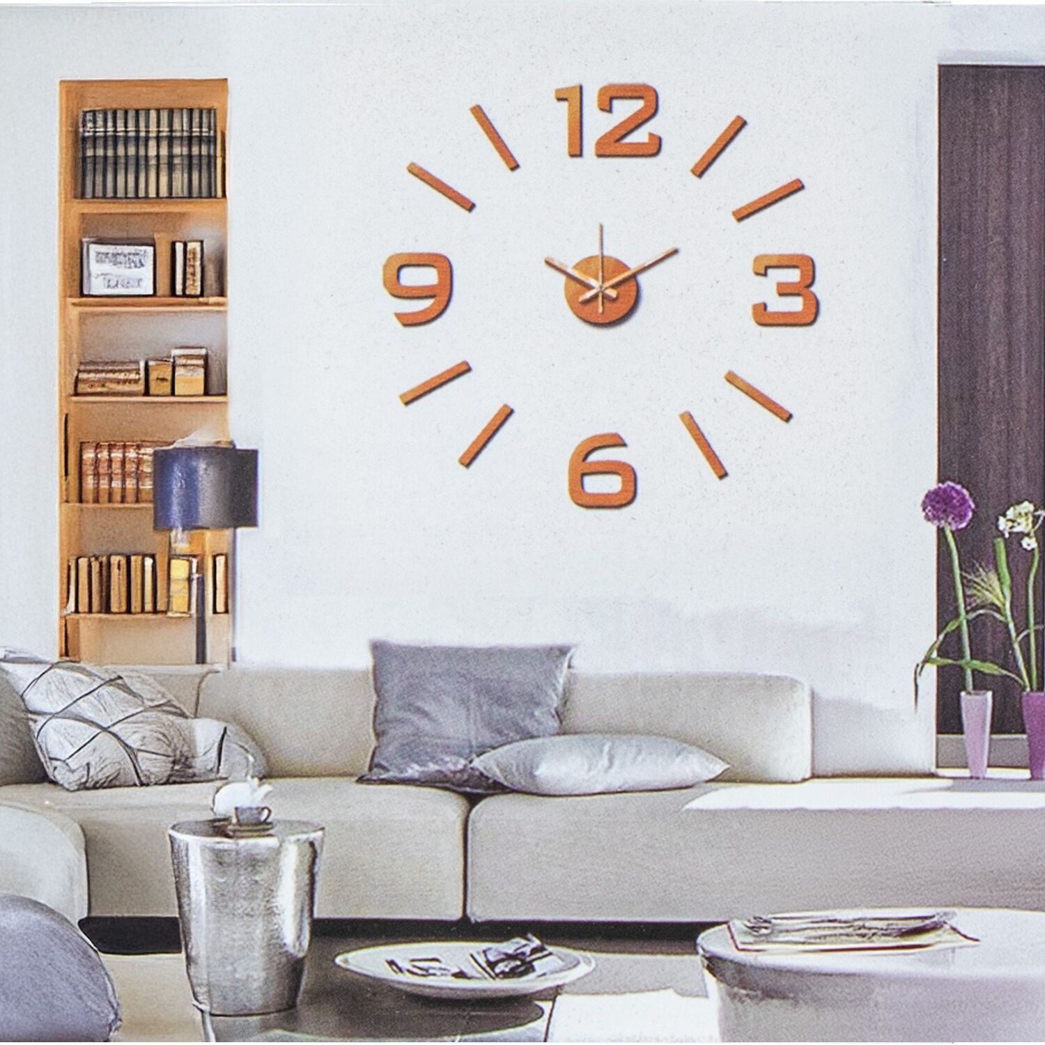 Orologio da parete adesivo in gomma da 60 cm, diametro consigliato ST86637