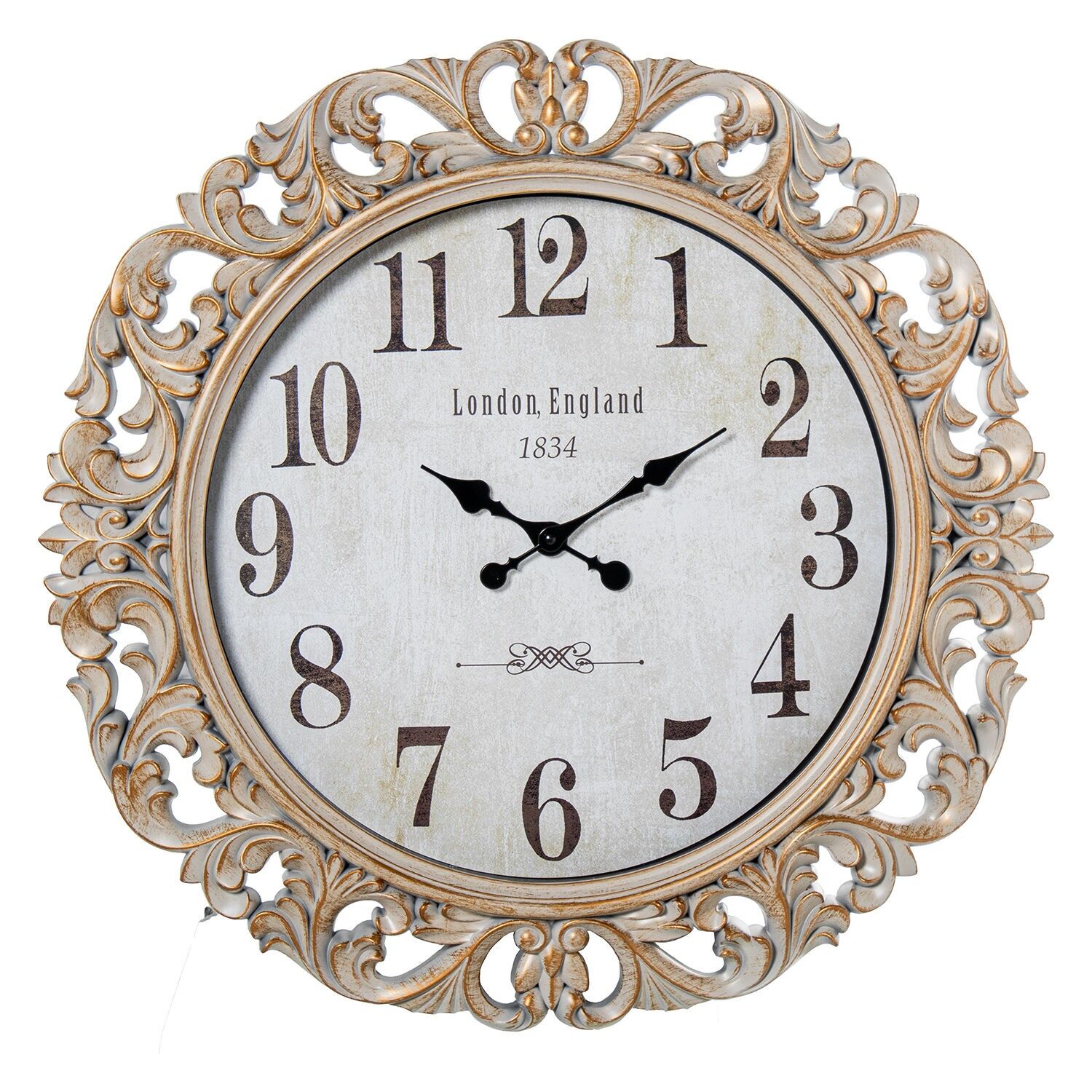 Orologio da parete 68cm acrilico oro, bianco 68x6,5cm ST86409