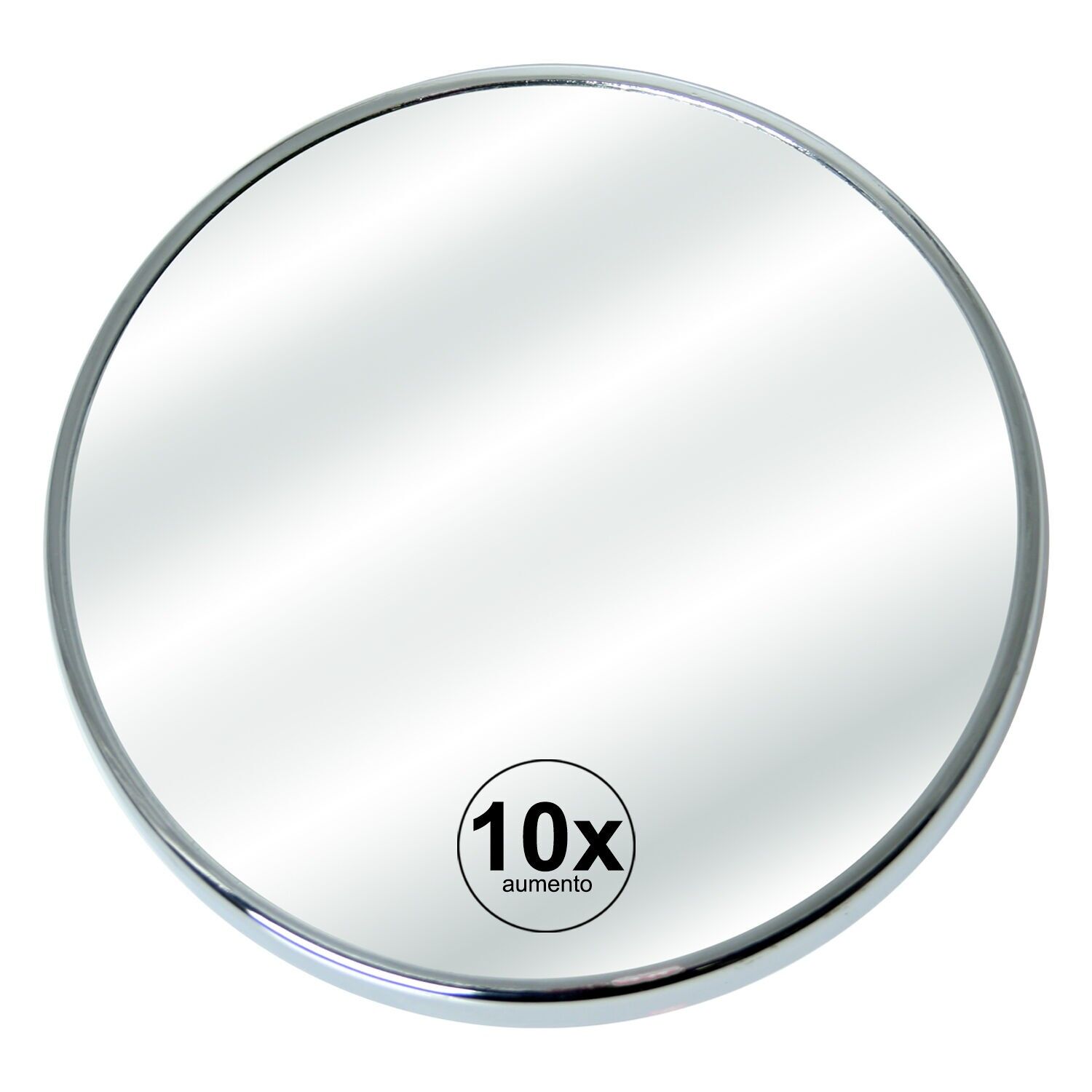 Specchio da bagno con ventose, ingrandimento 10x, metallo cromato, 15x1,5cm ST88016