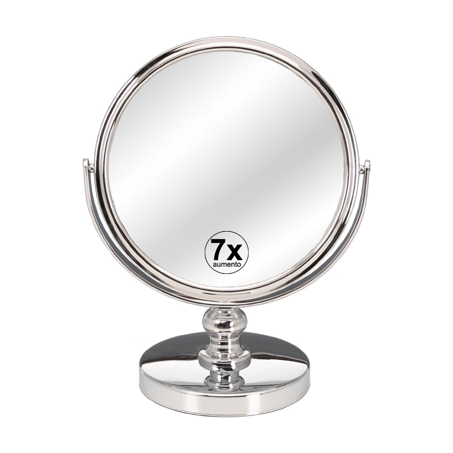 Espejo aumentos 2 caras x1, x7metal cromado 18x12x25cm ST89025