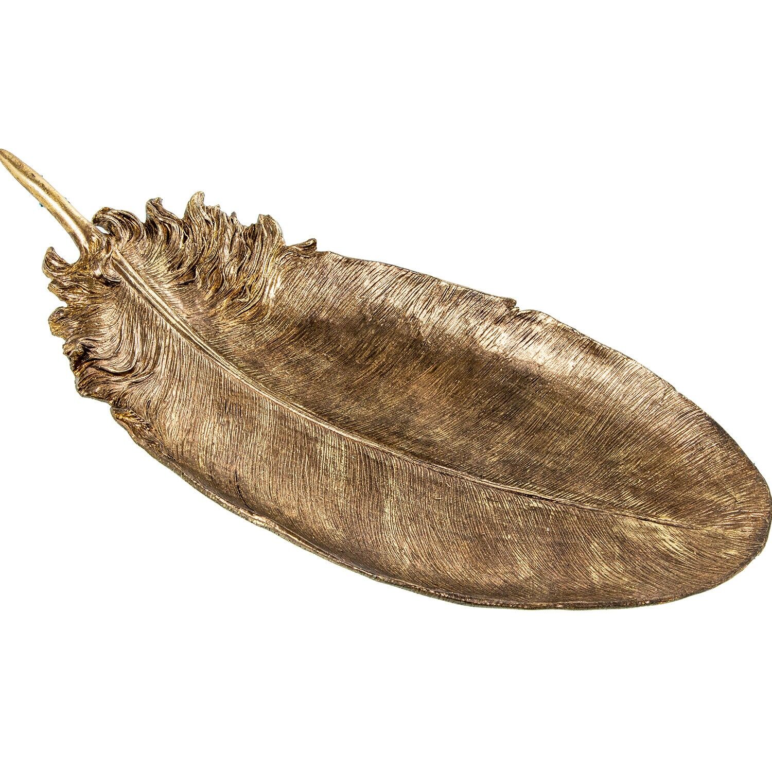 Centrotavola in resina dorata a foglia 58x24x12cm ST61946