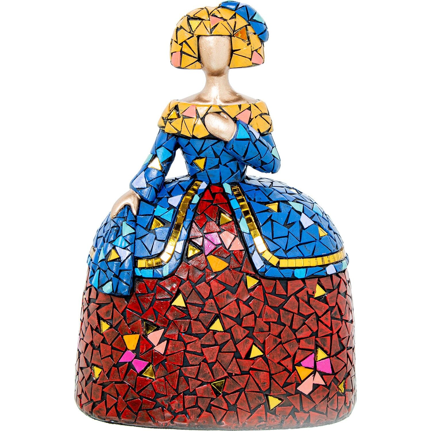 Figura Menina 22cm resina mosaico colori 16x11x22cm ST61956