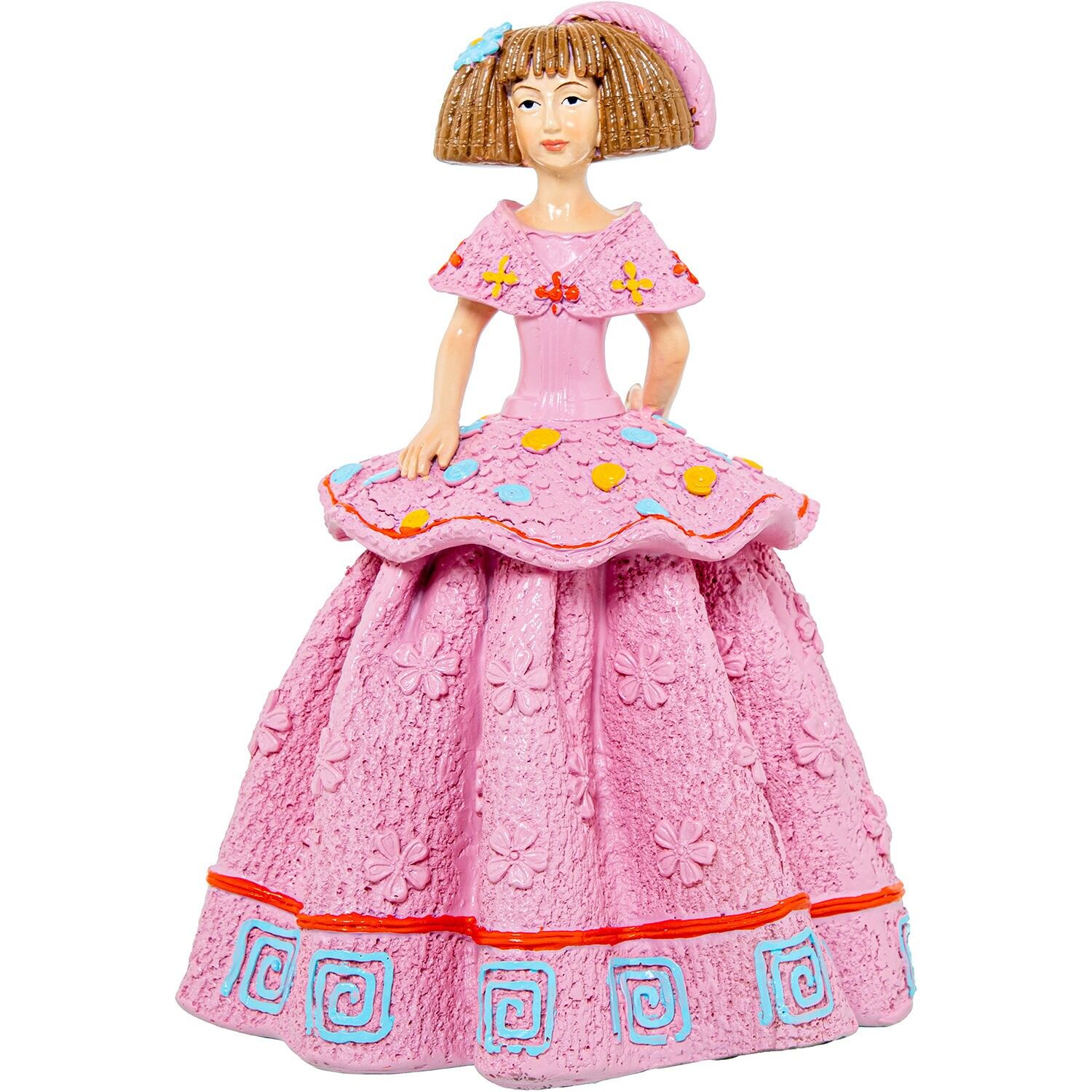 Figura in resina di menina rosa 15x15x21cm ST61969