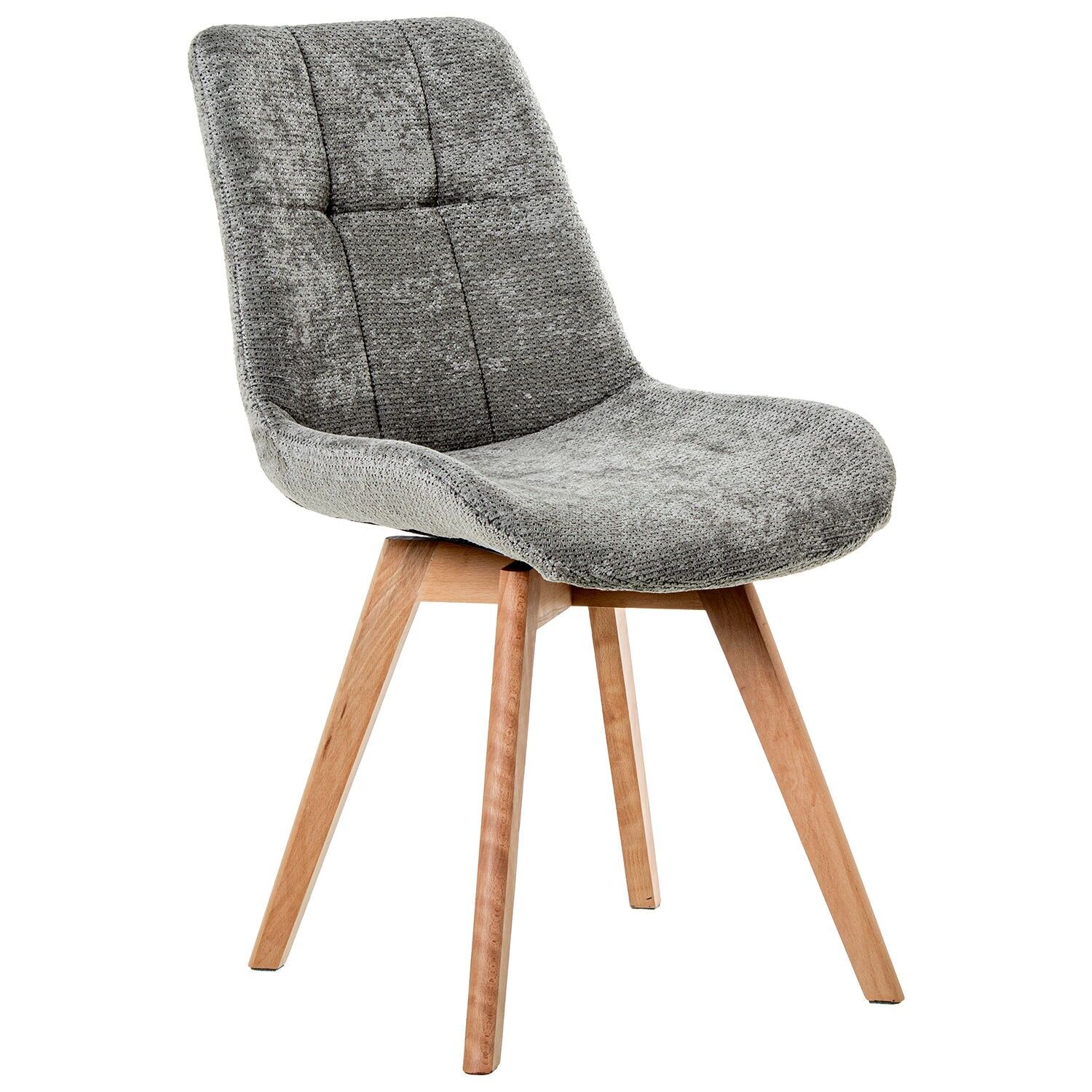 Drehstuhl, grau bezogen, Holzbeine, 52 x 62 x 90 cm, Sitzhöhe: 55 cm ST83114