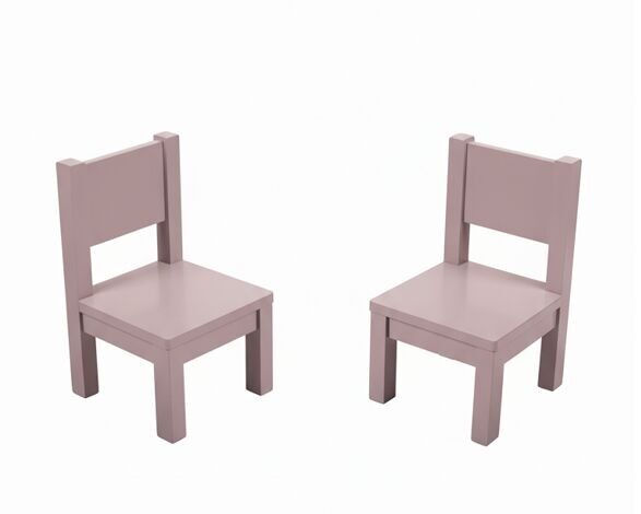 Lot de 2 Chaises Montessori - Enfant 1-4 ans - Bois massif - Mauve bruyère