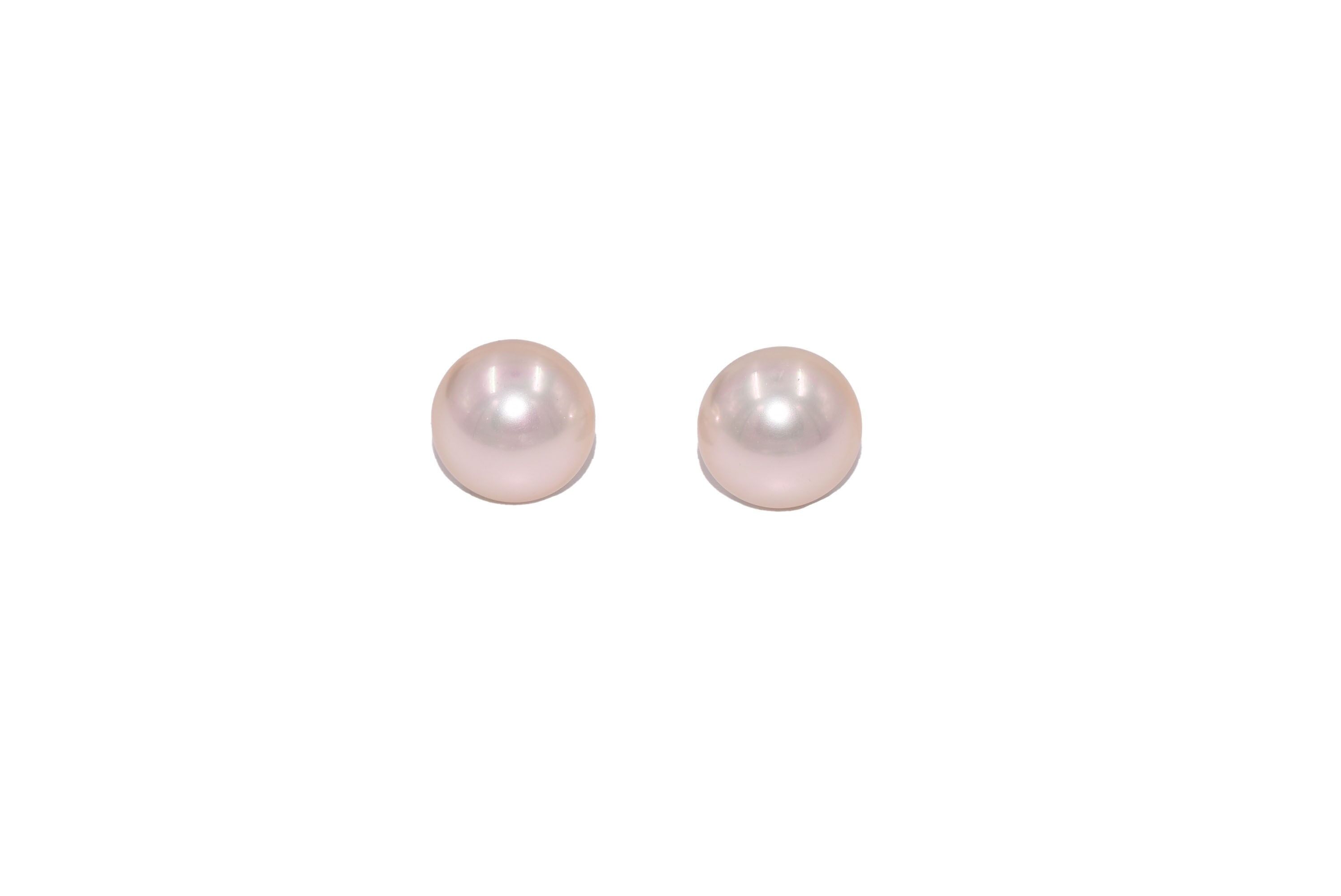 Orecchini a bottone in perla coltivata - argento sterling 925 - crema/rosa
