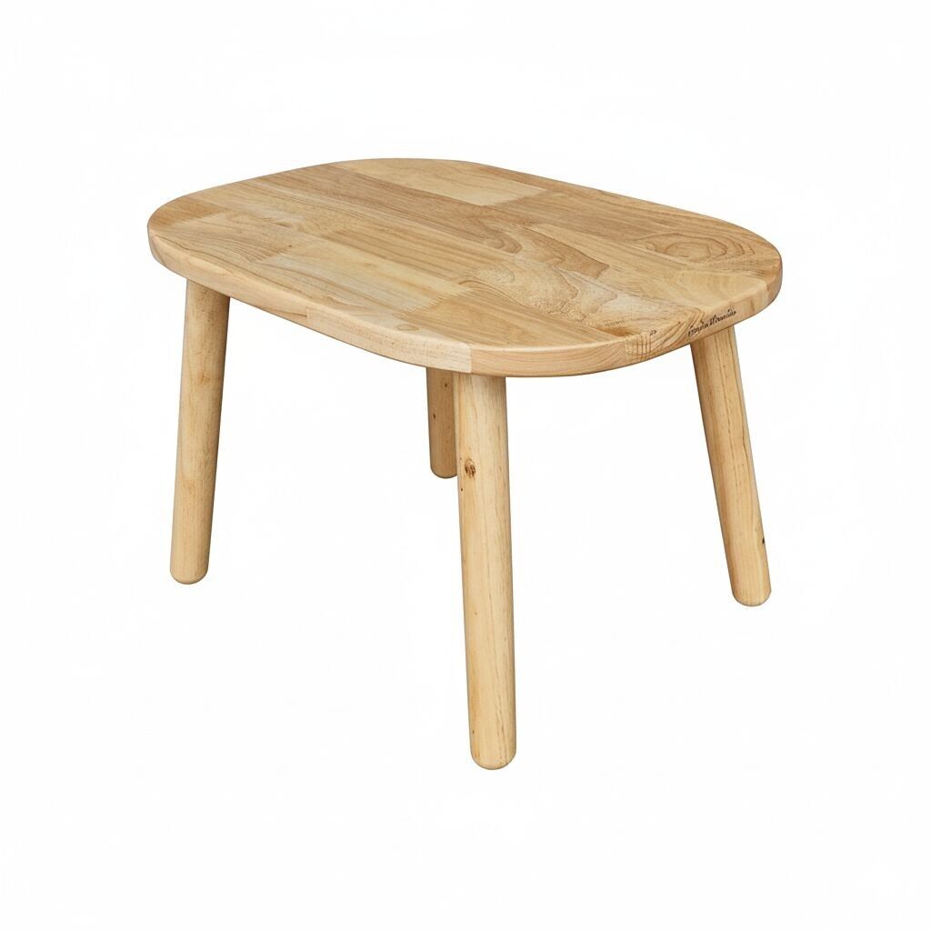 Mi primera mesa infantil Ovaline, madera natural, de 1 a 4 años - Pioupiou and Wonders