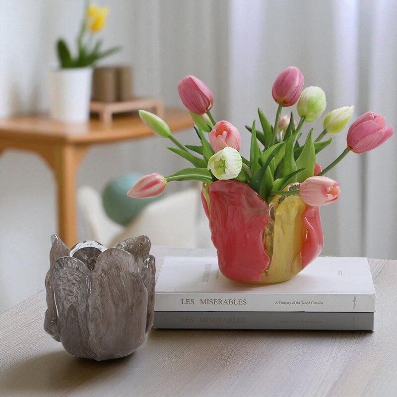 Kreative Blütenblatt-Glasvase – Bonbonfarbenes Glasornament