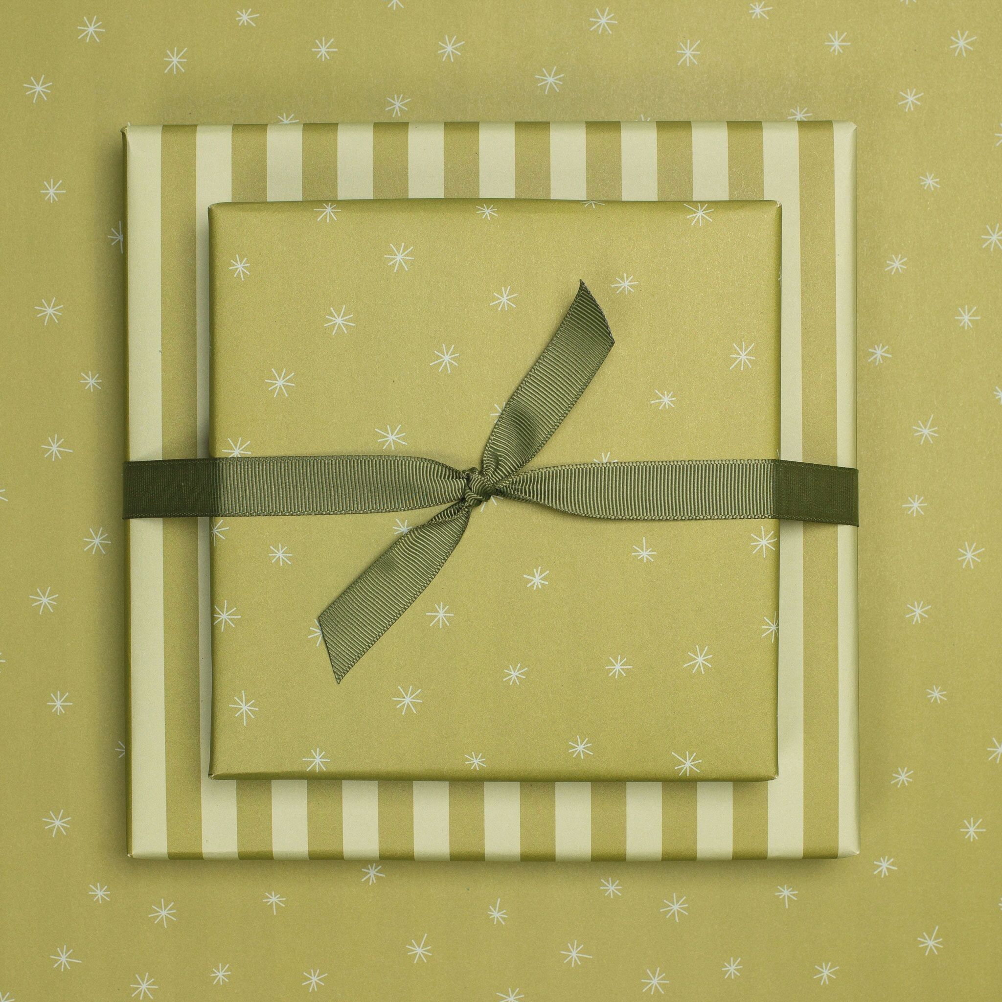 Carta da regalo con stelle e strisce, verde, bifacciale