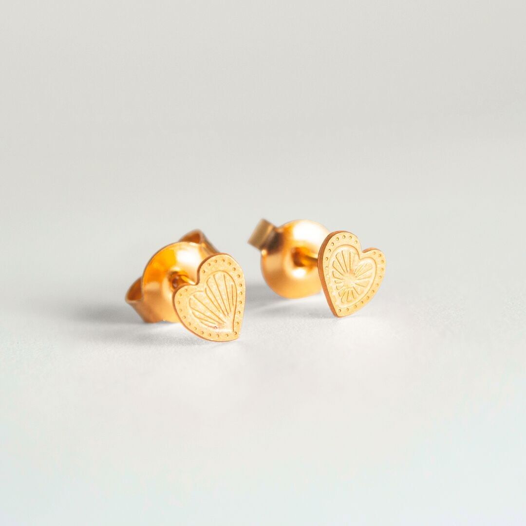 Herzohrringe „Mexico“, 1 Mikron vergoldet – hergestellt in Frankreich