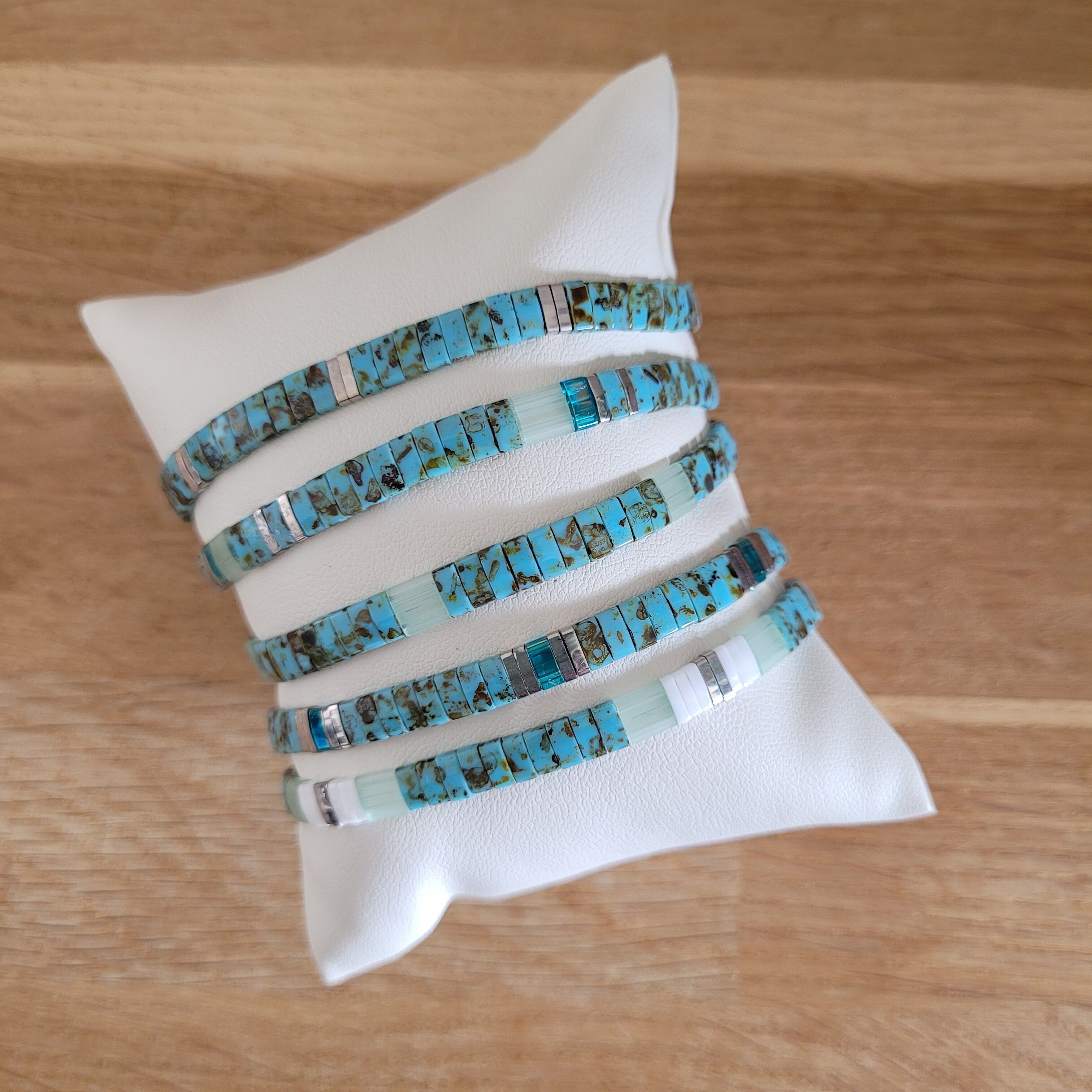 TILA - Picasso turchese - 5 braccialetti - Natale