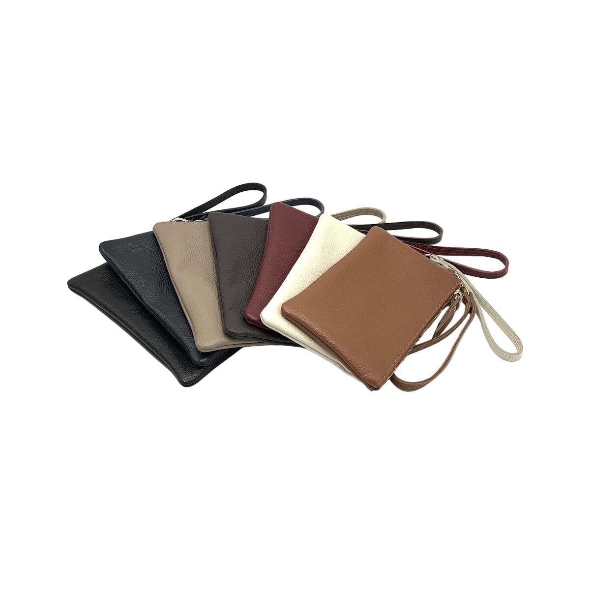 Handgelenktasche aus echtem Leder, hergestellt in Italien, Art.112663