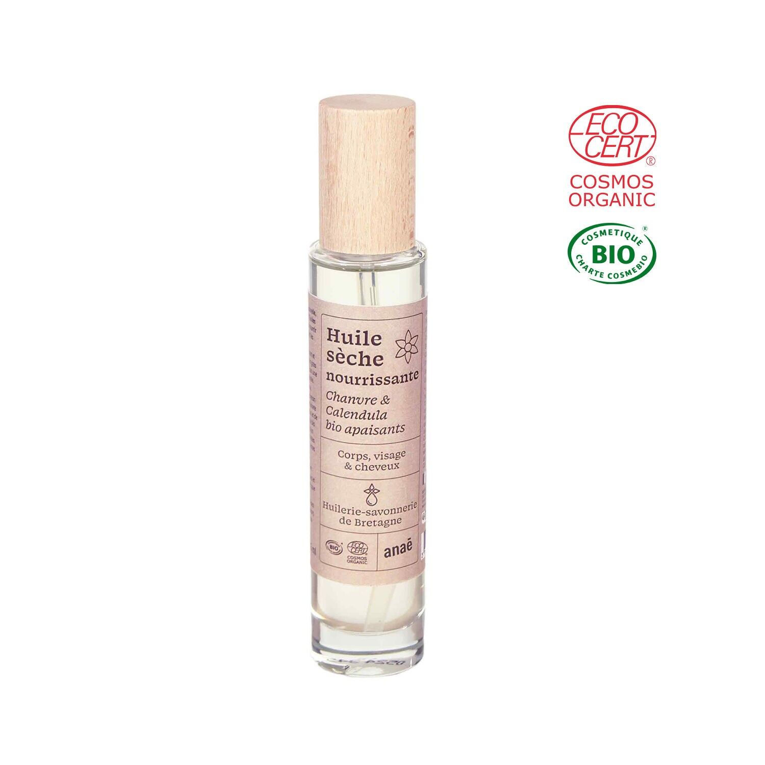 Huile sèche chanvre calendula bio 105 ml