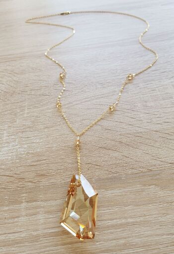 Collier long en or avec cristaux Golden Shadow 2