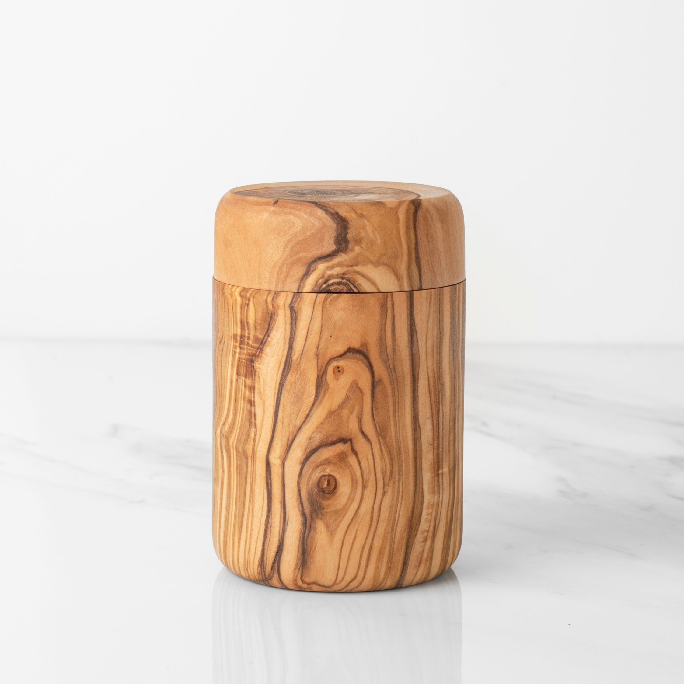 Boîte à épices artisanales en bois d'olivier | Inhalt in der Hülle filetieren