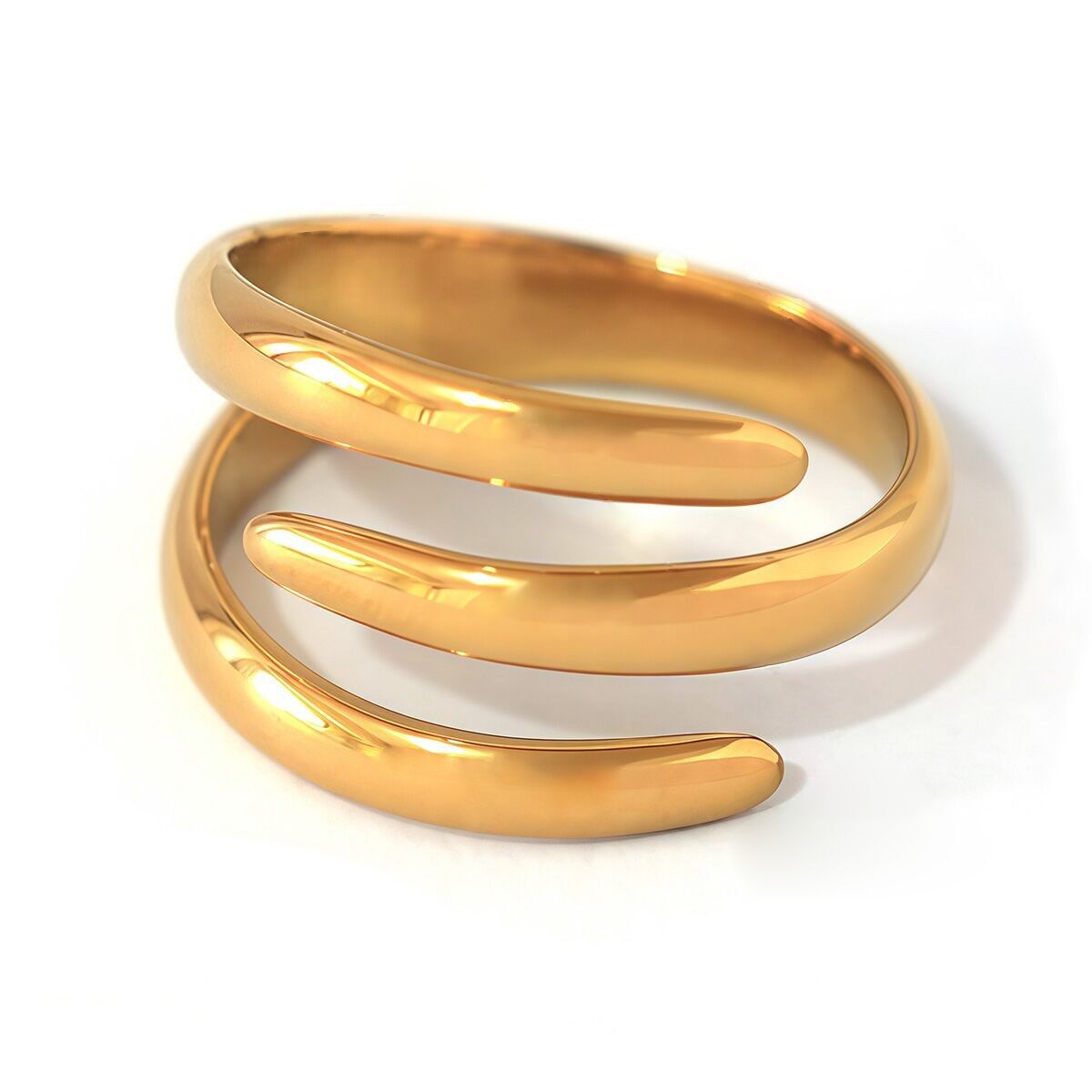 Anello aperto regolabile in oro con doppio giro