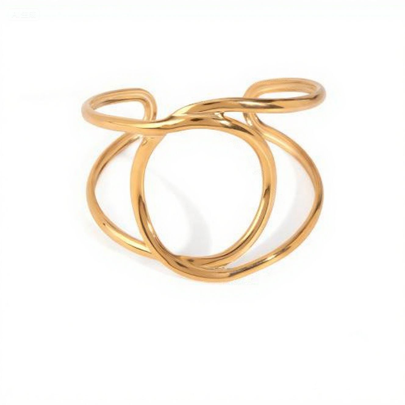 Bracciale regolabile con doppio cerchio intrecciato