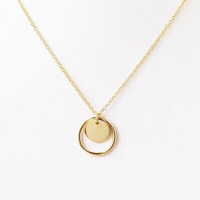 Round Circle Necklace Gold
