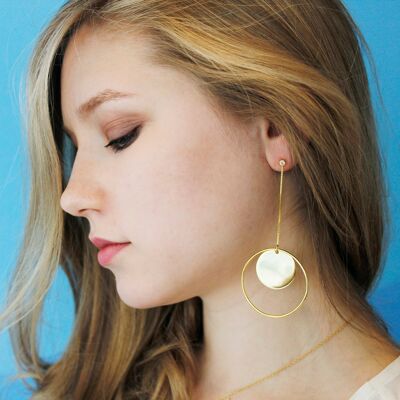 Round Circle Statement Earrings Gold