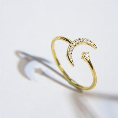 Moon Star Ring Gold - 18K gold plated silver