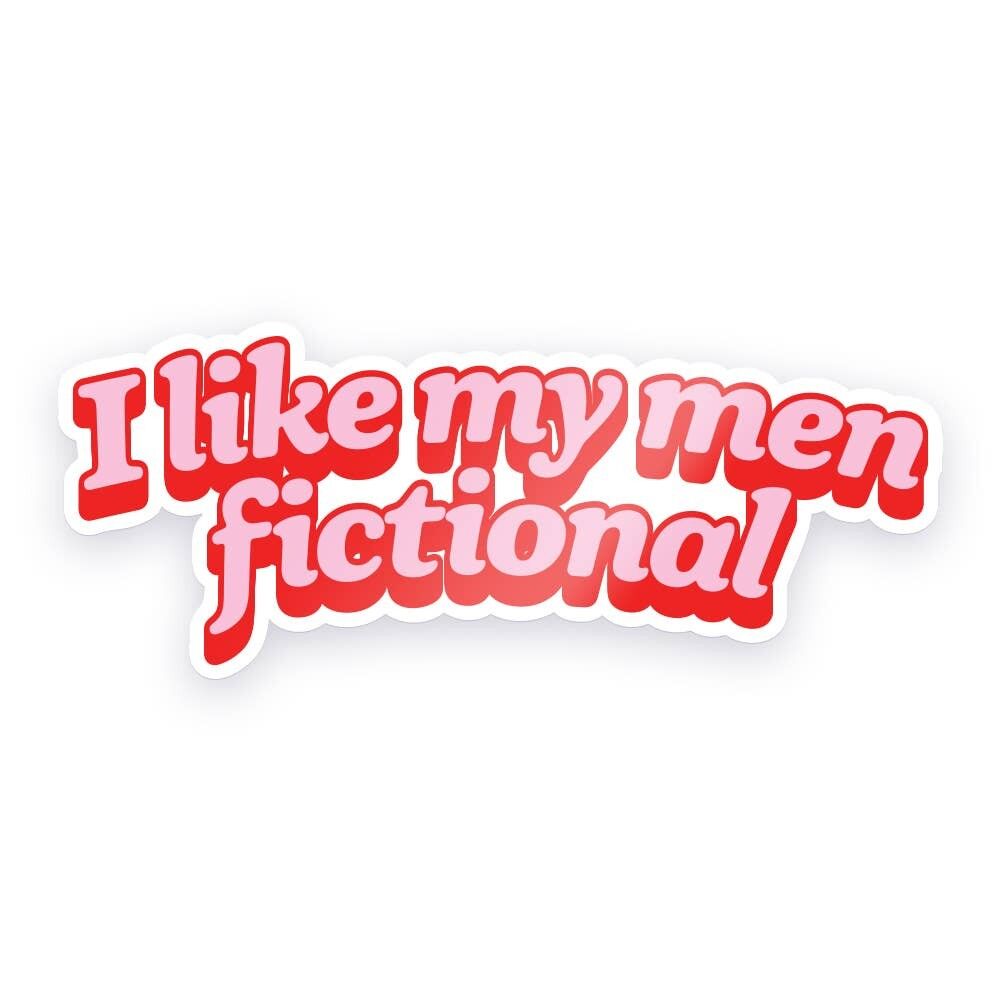 Ich mag meine Männer fiktiv – Bücherwurm-Aufkleber