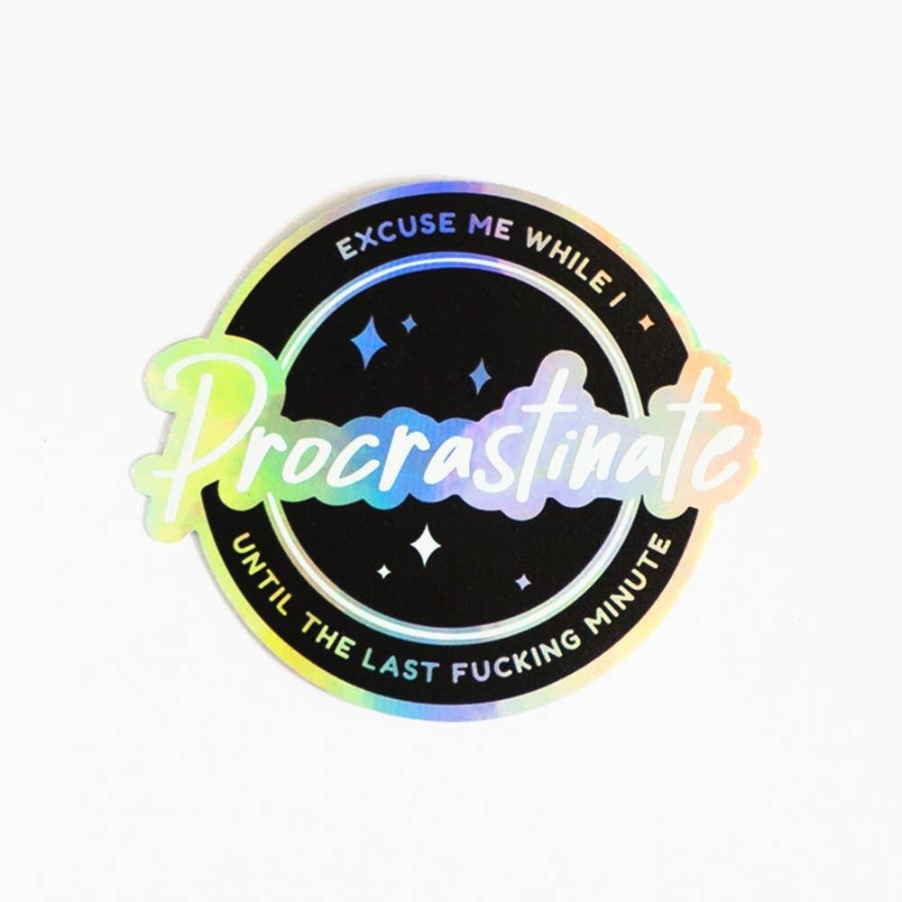 Holografischer Aufkleber „Aufschieber“