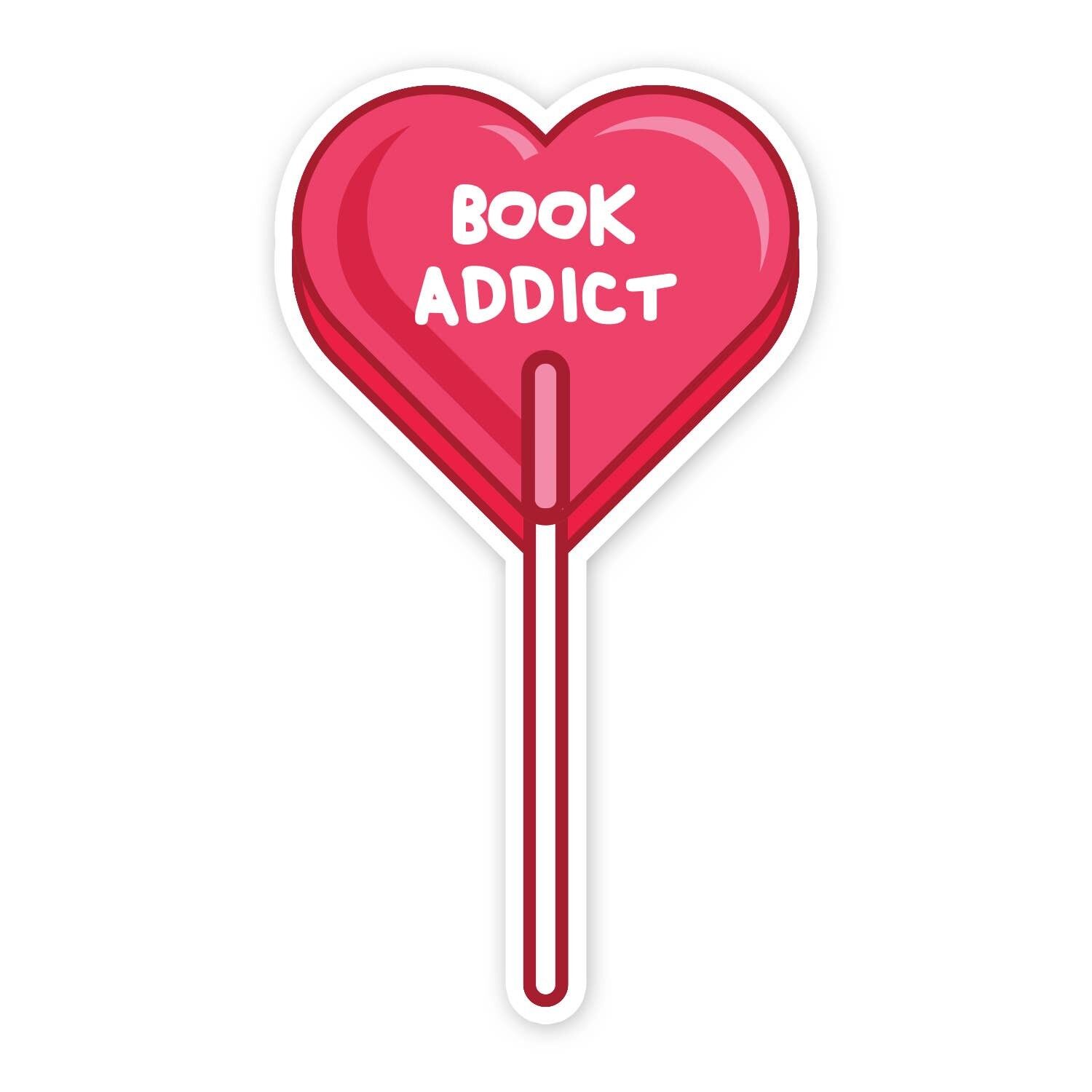 Bücherwurm – Bücherliebhaber mit Lutscher-Sticker-Motiv