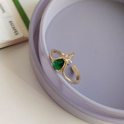 V Shape Emerald Ring Gold