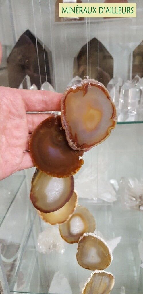 Campanello a vento - Agate naturali (5 x 3 cm)