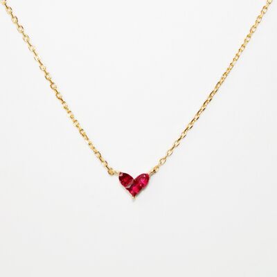 Pink Heart Gemstone Necklace