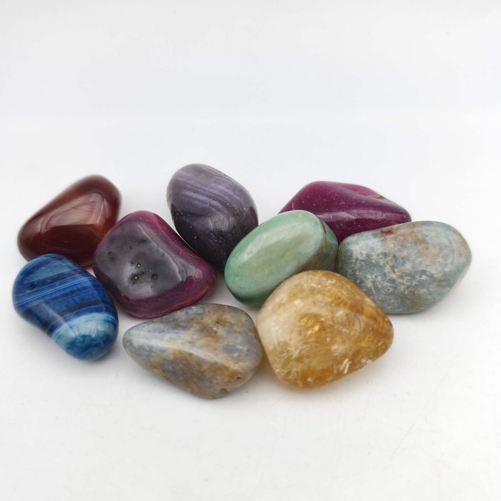 Pietre burattate - Mix di agate tinte / quarzo