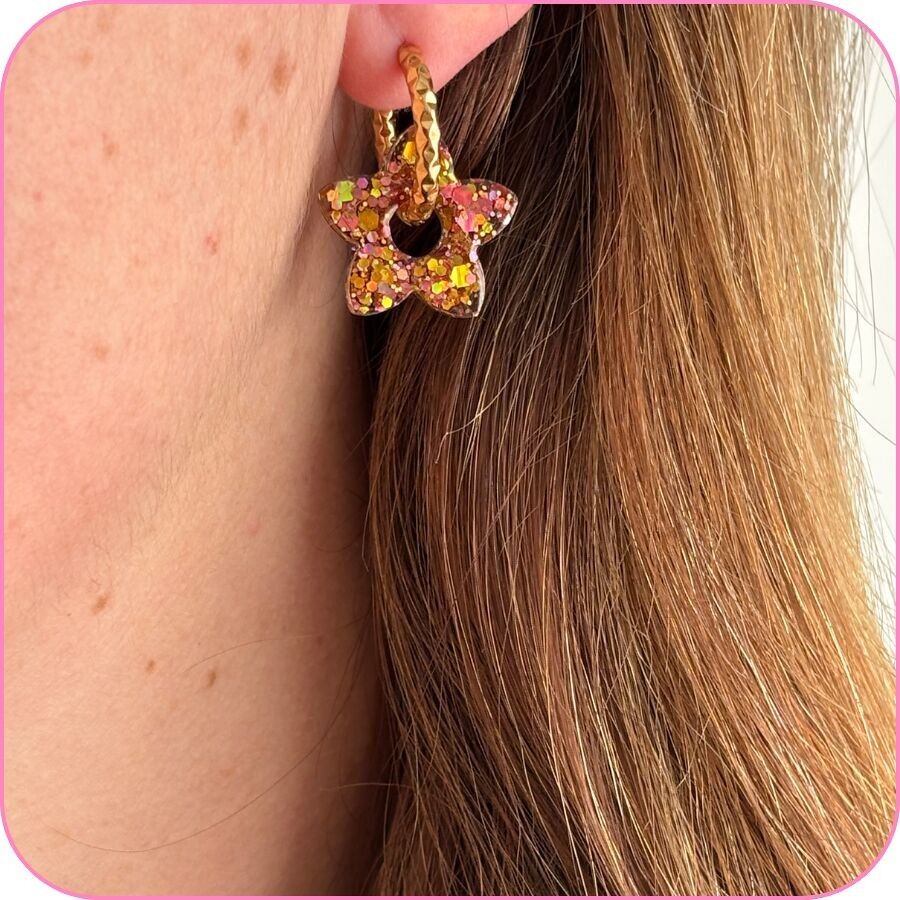 Golden Hour Tiare Flower Tassel Earrings