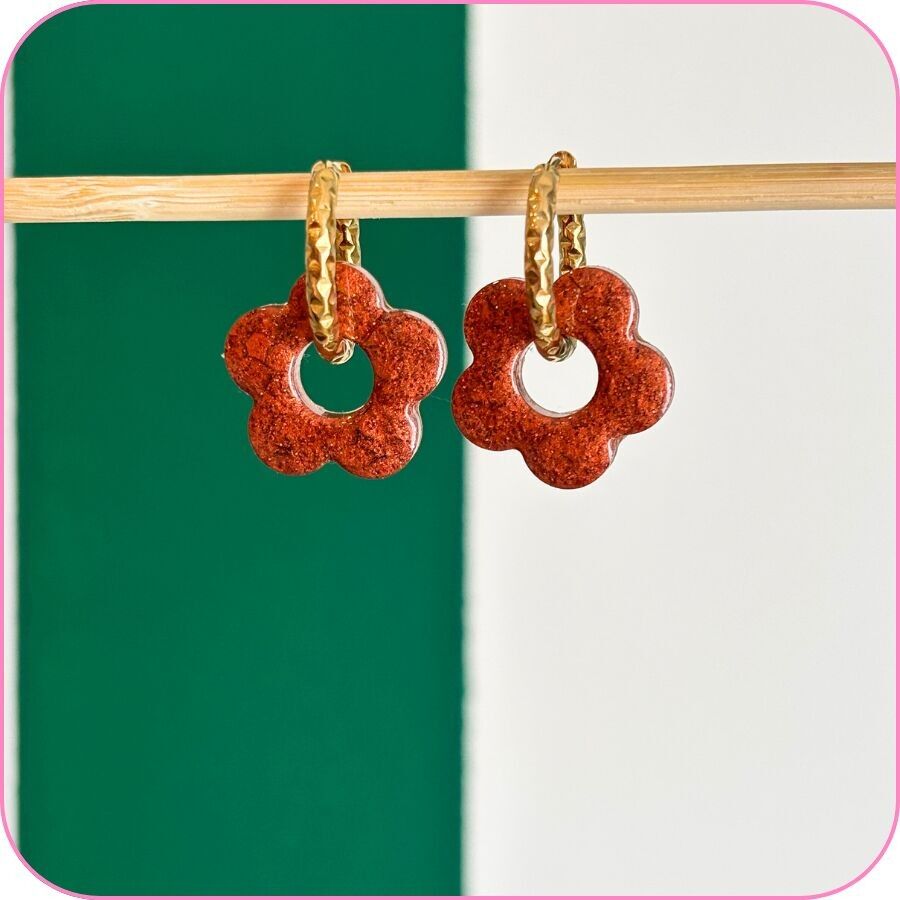 Golden Sky Flower Tassel Earrings