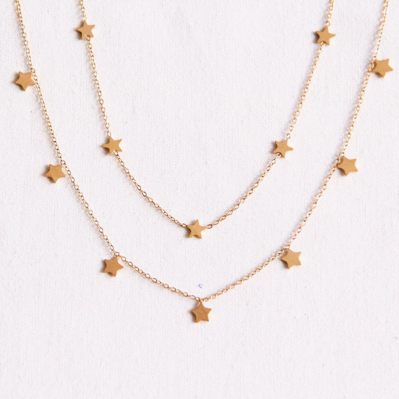 Collana doppia stella minimalista