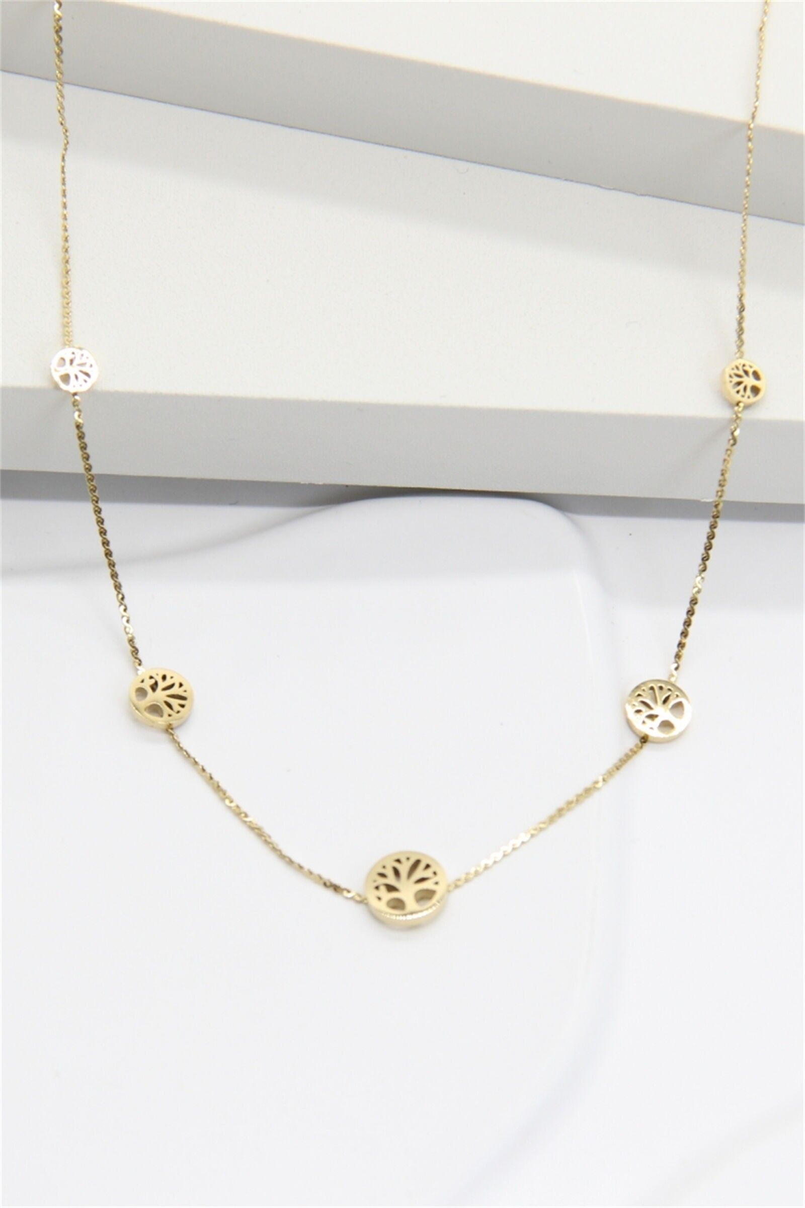 Gold Stainless Steel Tree of Life Necklace – Symbolic and Elegant Jewelry