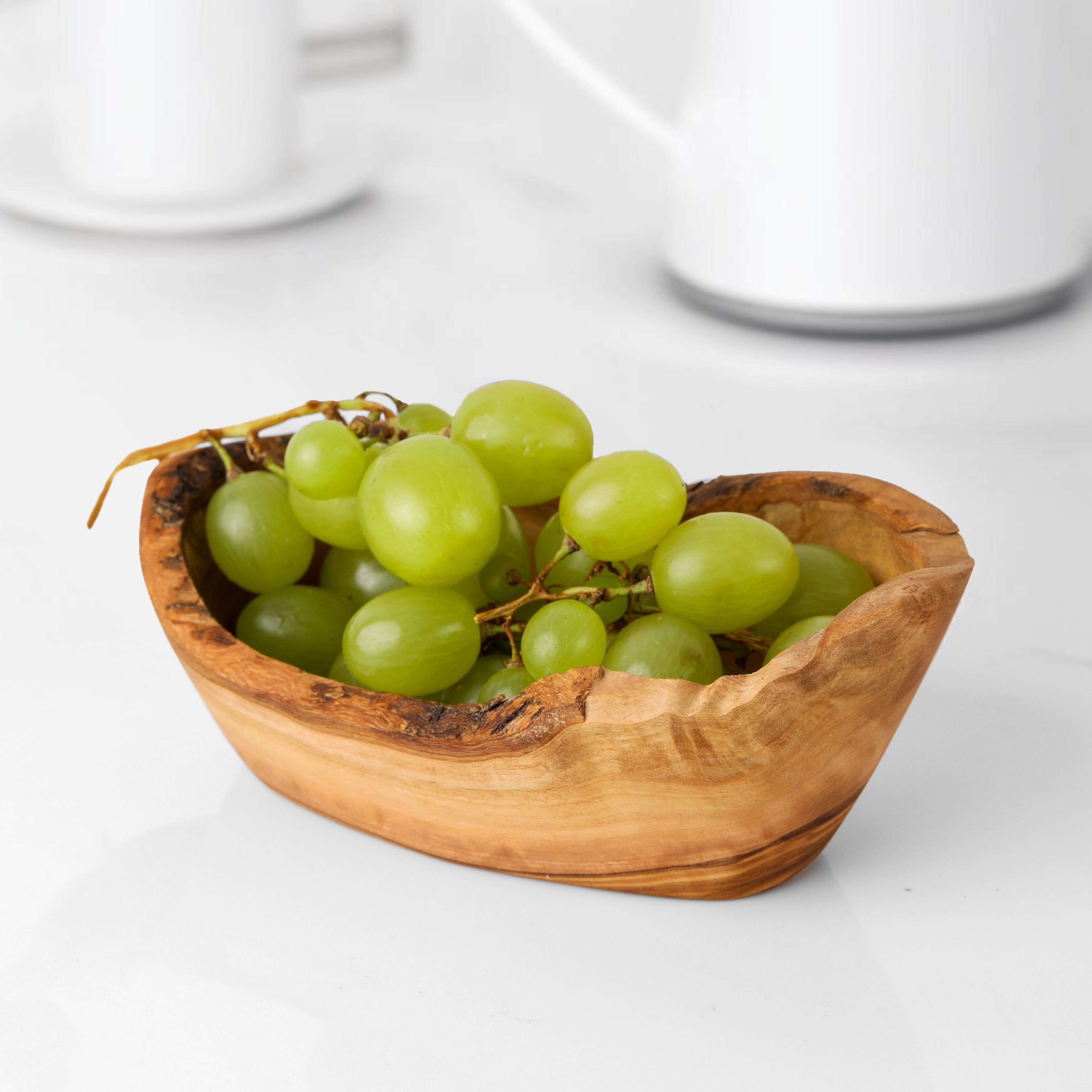 Bol en bois d'olivier à bord natural – 4.7" und 5.5"