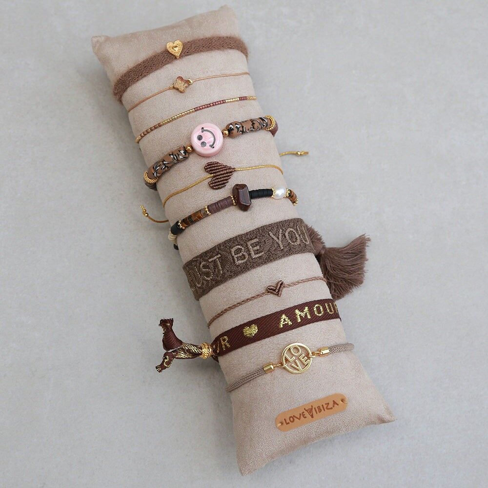 Cuscino espositore per braccialetti marrone