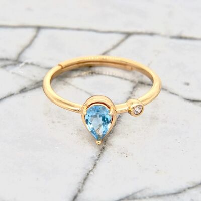 Topaz Pear Shape Gold Ring