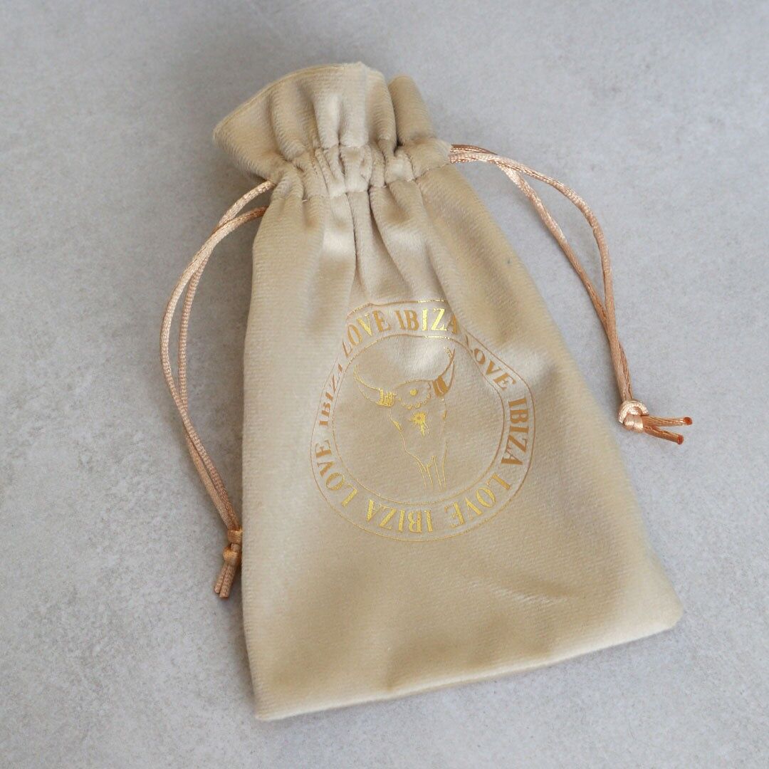 Borsa regalo in velluto beige