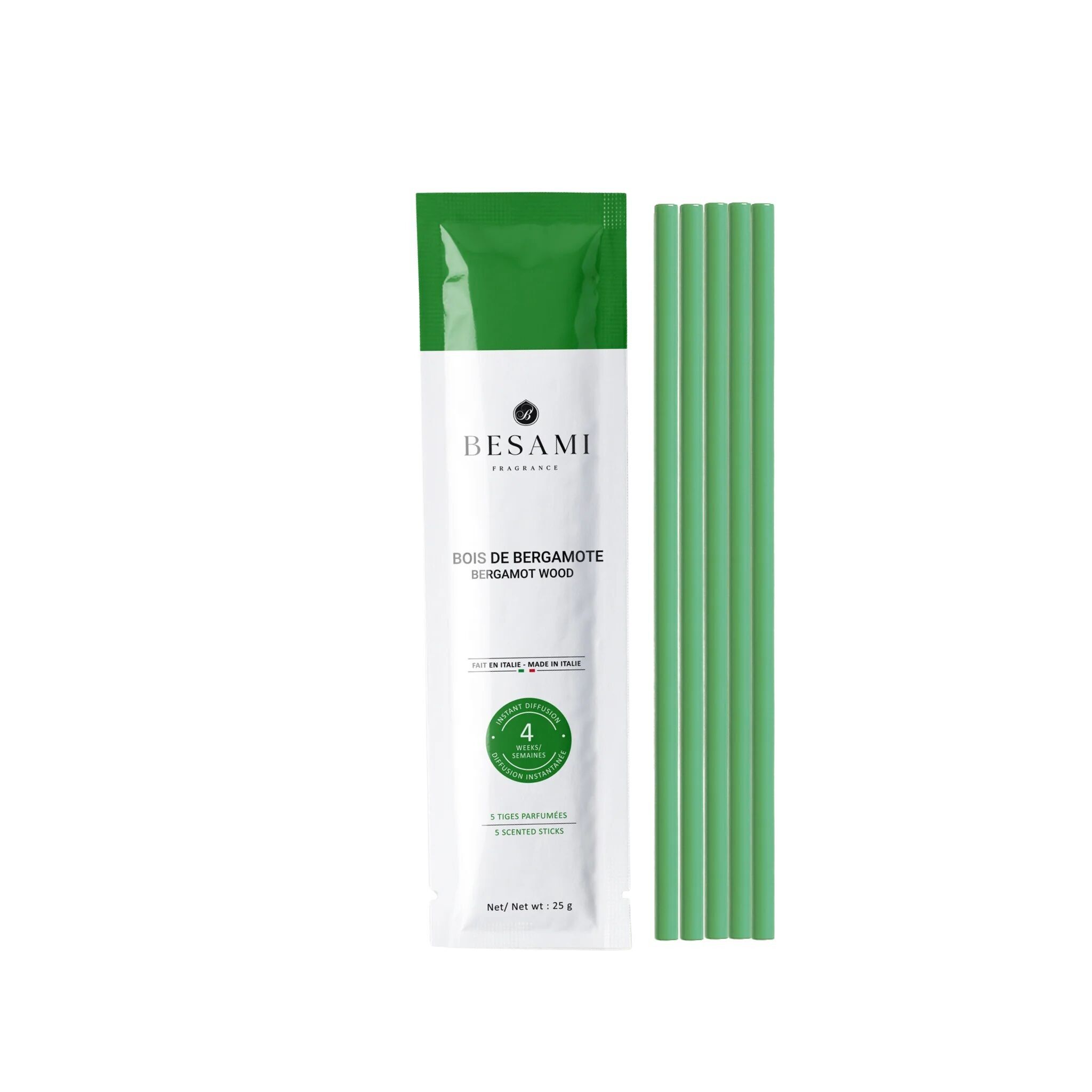 Refill of 5 Scented Reeds - Bergamot Wood