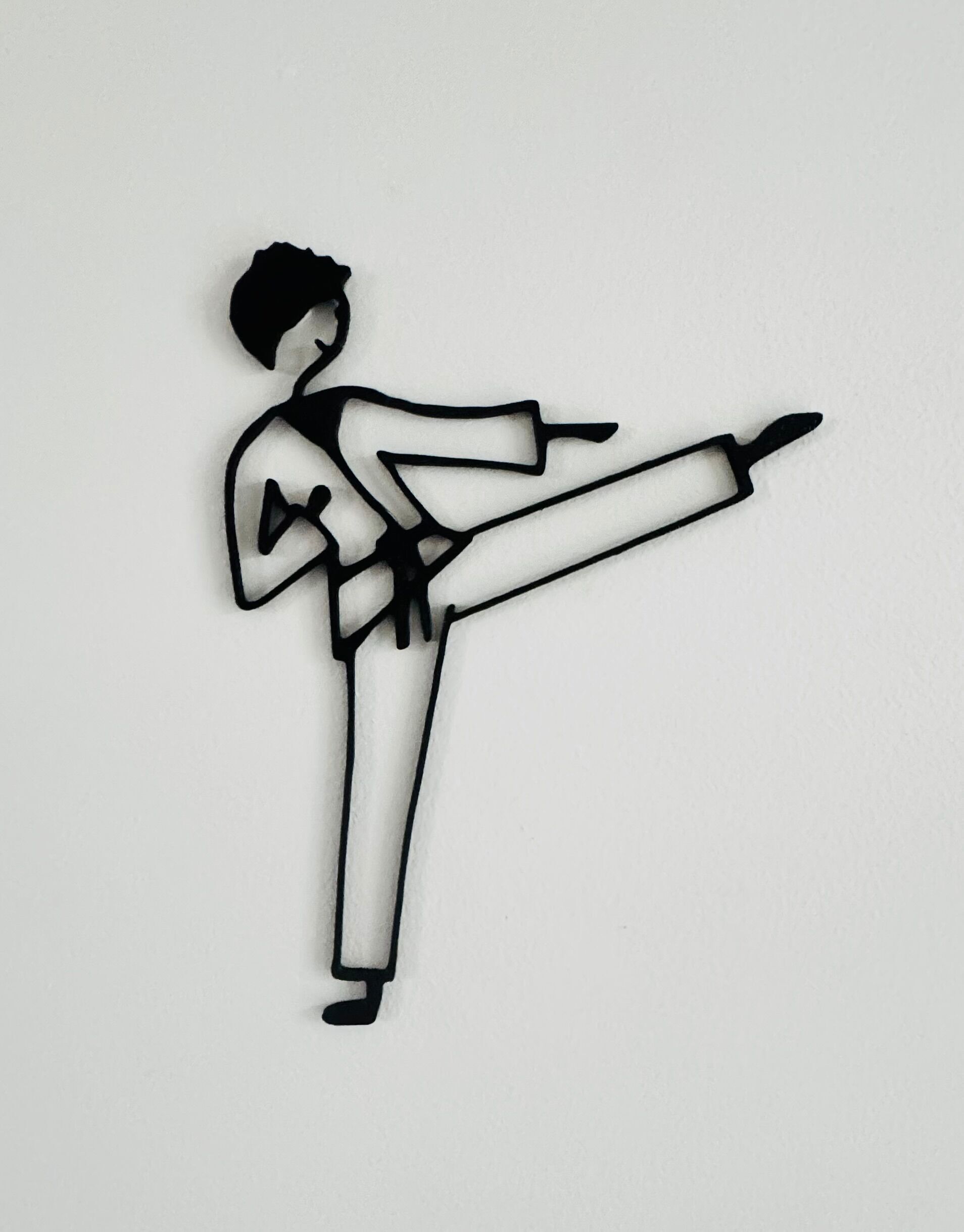 Il karateka, decorazione da parete in PLA, nero, 12 cm