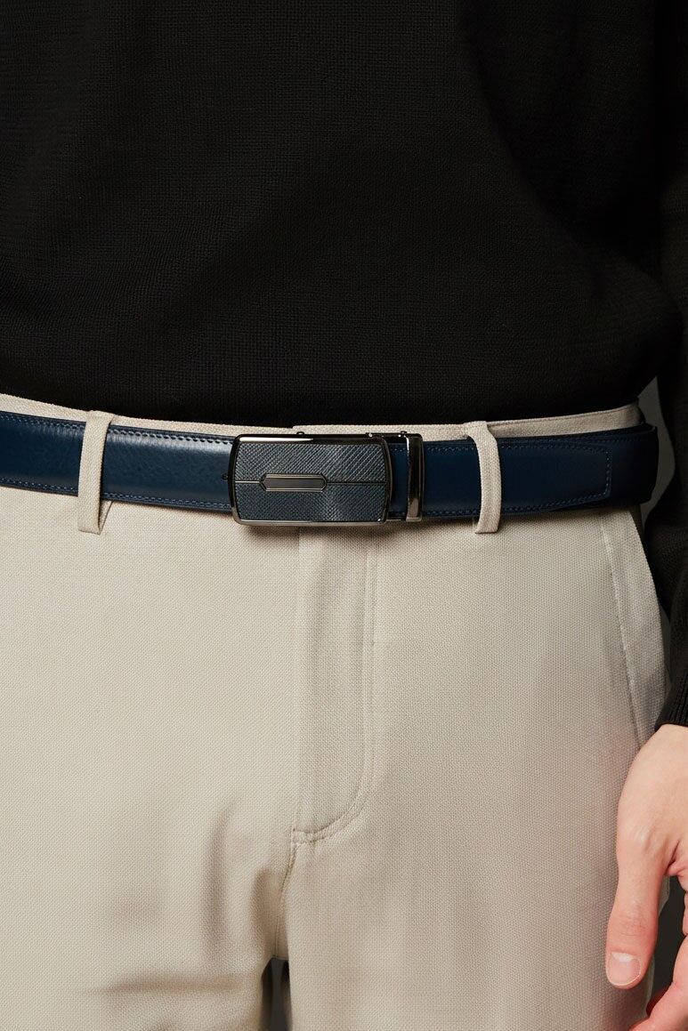 Cintura automatica senza fori, in pelle di vacchetta crosta, regolabile 35mm CAU35-4090