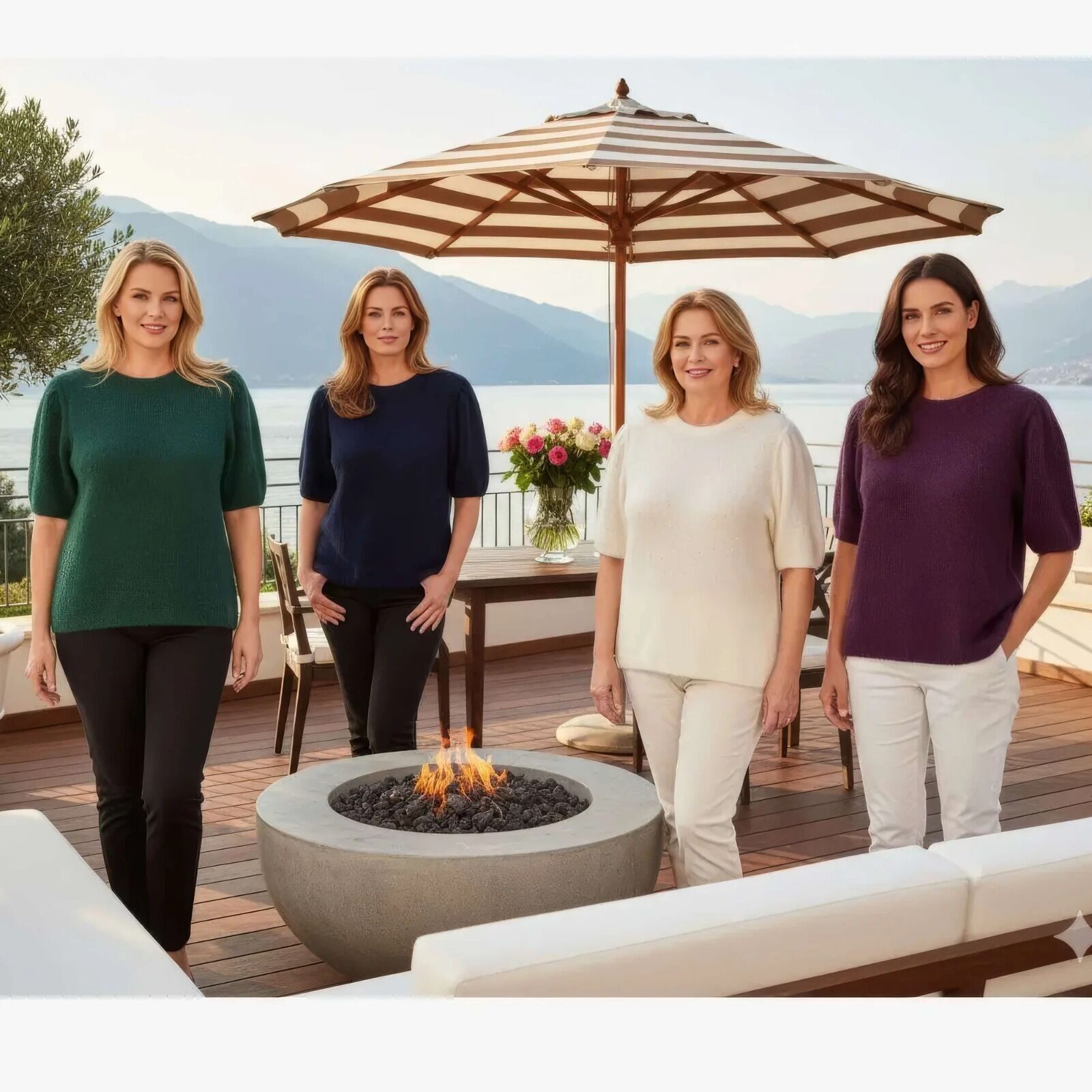 Jersey de punto de angora para bebé con cuello redondo de alpaca