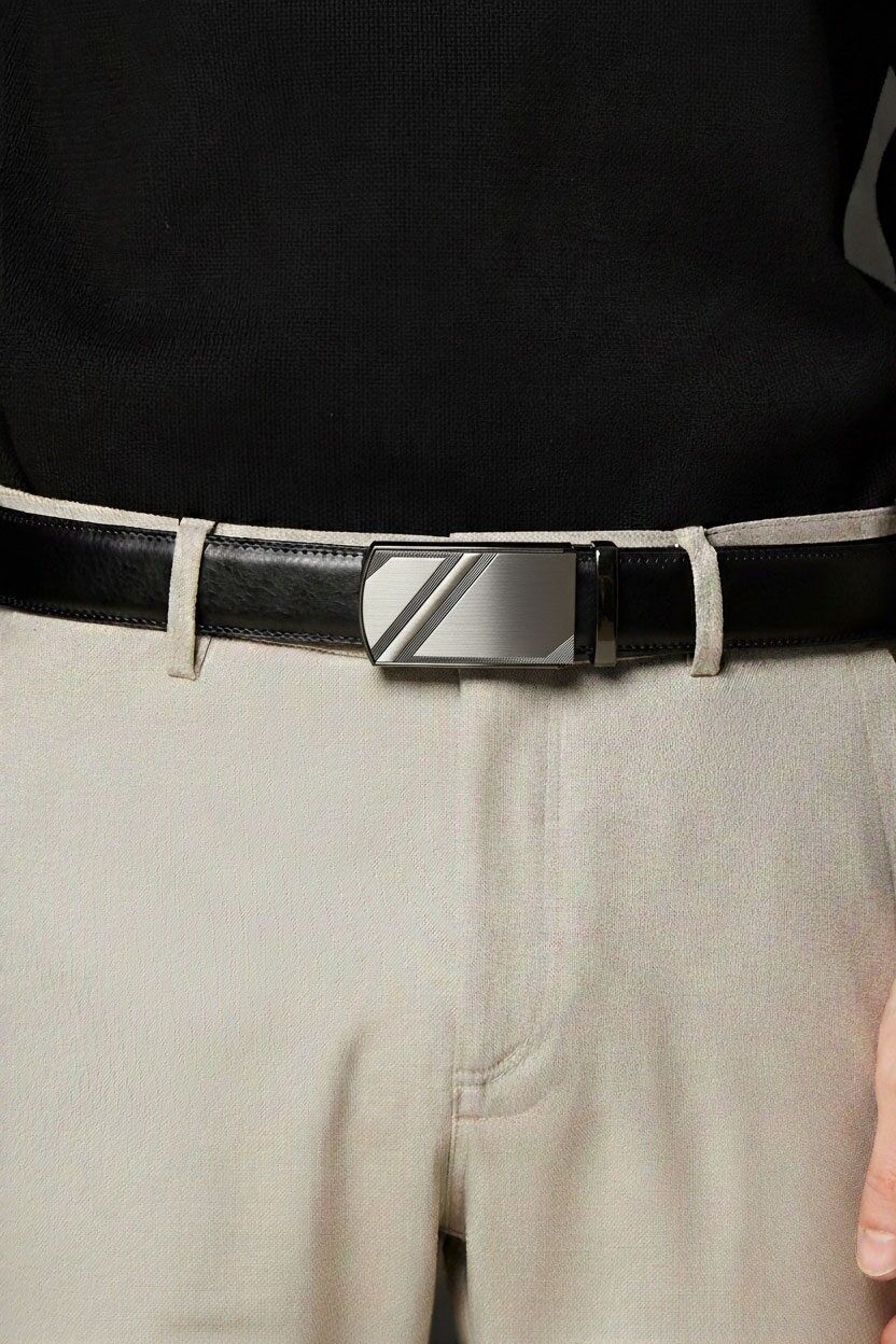 Cintura automatica senza fori, in pelle di vacchetta crosta, regolabile 35mm CAU35-4034