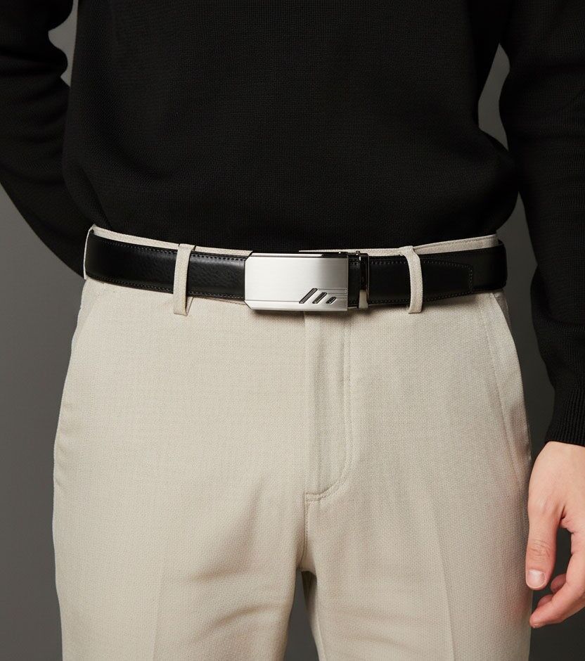 Cintura automatica senza fori, in pelle di vacchetta crosta, regolabile 35mm CAU35-4035