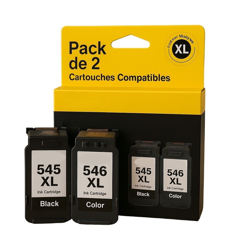 Kompatible Tonerkartuschen für CANON PG-545 CL-546 Pixma IP 2800 bis 2850/MG 2400 bis 3053/MX 490, 494, 495/TR 4500 bis 4651/TS 205 bis 3452